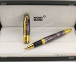 Copy Mont Blanc Daniel Defoe Purple&Gold Rollerball Pen AAA Grade